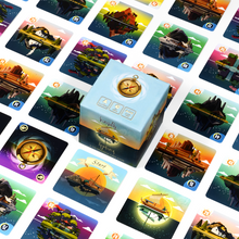 Load image into Gallery viewer, Tranquility game box surrounded by game cards