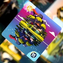 Load image into Gallery viewer, Art on Tranquility cards - Island Mountain reflected in surrounding sea with a purple sunset