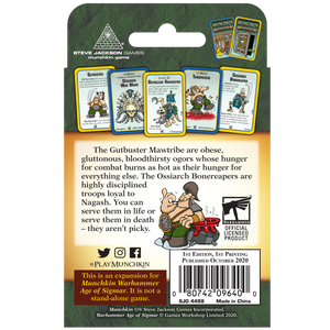 Munchkin Warhammer Age Of Sigmar Expansion Guts and Gory  Back of Box