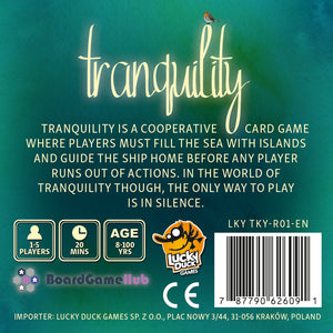 Tranquility Back of the Box Players 1-5, 20 Minutes, Age 8-100 years