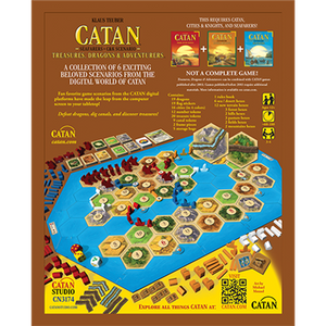 Catan - Treasures, Dragons, & Adventurers - back of the box