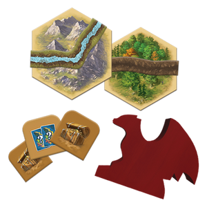 Catan - Treasures, Dragons, & Adventurers game pieces 