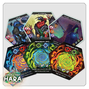 Chaos on Hara hexagonal cards